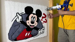 RUG TUFTING ASMR - MICKEY MOUSE RUG (START TO FINISH)