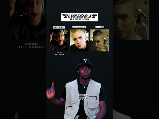 Artist Most Popular Song Vs. Song That Blew Them Up Vs. First Song: Eminem #shorts #eminem #music class=