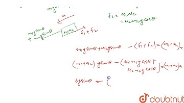 Two blocks m_(1) = 4 kg and m_(2) = 2 kg connected by a weightless rod slide down a plane having...