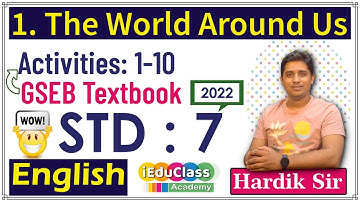 Class 7 - English | Unit-1. The World Around Us - Sem : 2| GSEB | Hardik Sir | iEduClass