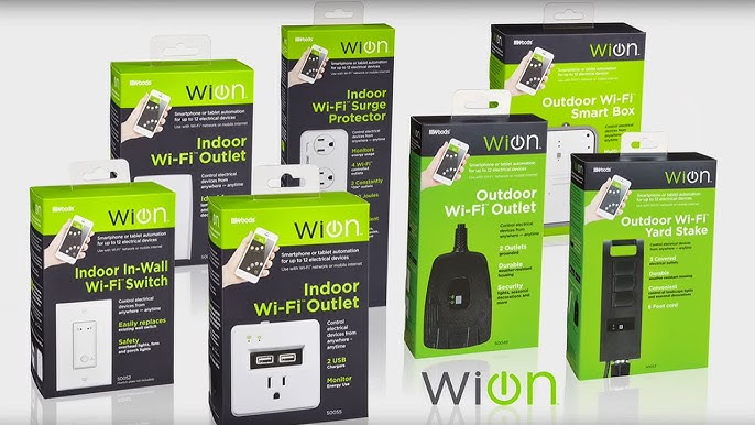 WiOn 50053 Outdoor WiFi Smart Plug-In Yard Stake, 3 Grounded Outlets -  Extension Cords & Surge Protectors