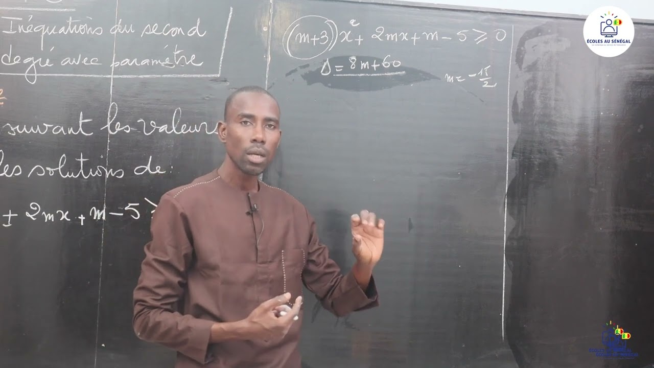 Exercices - Première S -  Mathématiques / Inéquation du second degré avec paramètre / M. Boye