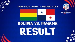 CONMEBOL Copa América USA 2024™ - Result of the Bolivia vs. Panama match