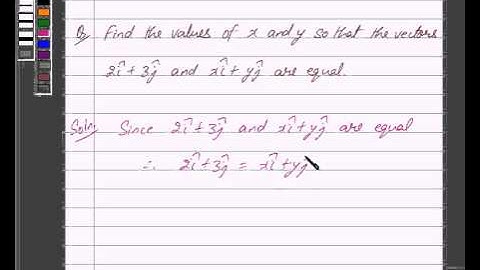 Example:Solve to Find an Unknown Vector when Two Vectors are Equal.