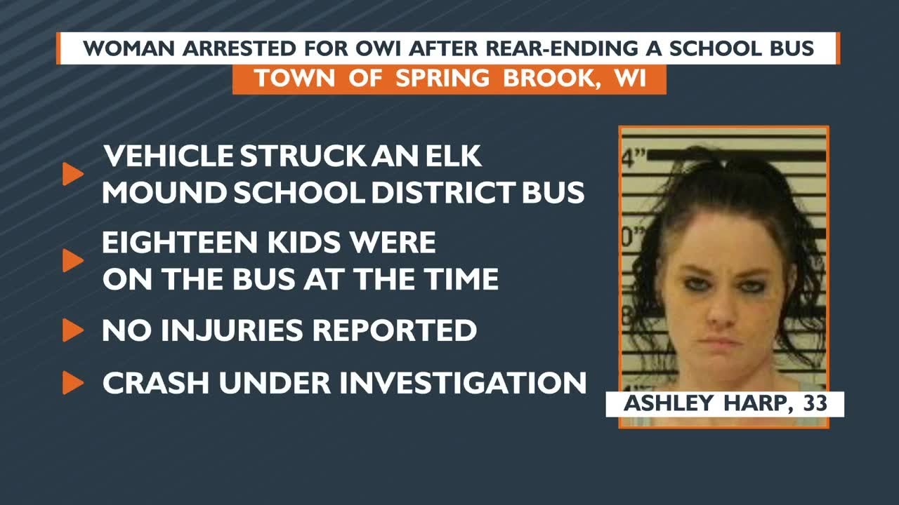 Woman arrested for OWI after rear-ending a school bus - YouTube