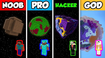 Minecraft NOOB vs. PRO vs. HACKER vs. GOD: PLANET DIMENSION CHALLENGE in Minecraft! (Animation)