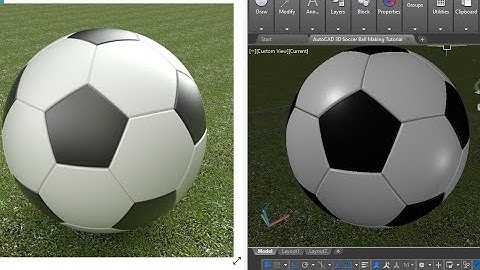 Making 3D Football in AutoCAD with Best Rendering | AutoCAD 3D Modeling Tutorial