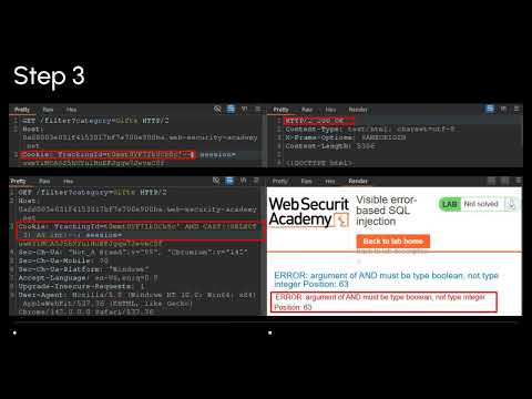 Lab  Visible error based SQL injection   Portswigger Labs