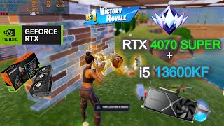 How much FPS can an RTX 4070 SUPER run in Fortnite? | RTX 4070 Super + I5 13600KF | 1080p  | Solos |