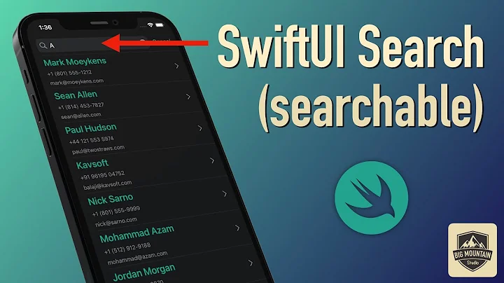 SwiftUI Search Bar: Searchable Modifier - Part 1 (iOS, Xcode 13, 2022)