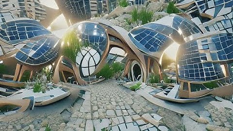 A Solarpunk City in style of unreal engine