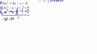 Solving a Quadratic-Quadratic system using Elimination