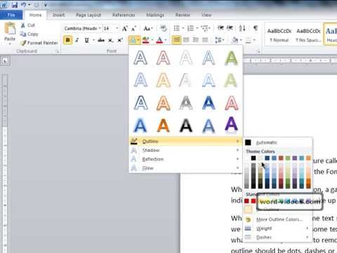 Text Effects In Word 2010