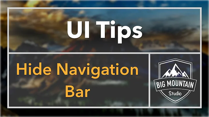 UI Tip: Hiding the Navigation Bar (iOS, Xcode 8, Swift 3)