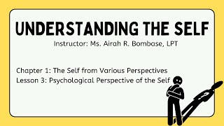 Understanding The Self: Lesson 3 - Psychological Perspective of the Self | Ms. Airah R. Bombase, LPT