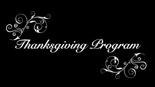 2nd Grade Thanksgiving Program 2021