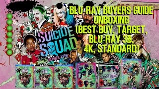 SUICIDE SQUAD: EXTENDED CUT UNBOXING (BEST BUY, TARGET, 3D, 4K, STANDARD) | BLURAY BUYERS GUIDE