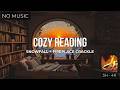 Cozy Reading by the Lake (NO MUSIC) | Snowfall + Fireplace Crackle (3 Hours, 4K)