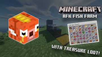 Minecraft AFK Fish Farm (With Treasure Loot) - Minecraft 1.16