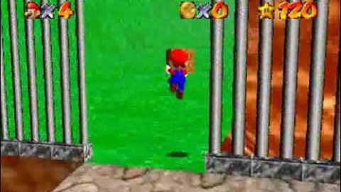 Super Mario 64 - BOB - Cork Box to the top,drop & catch it