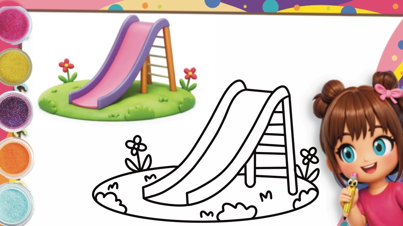 How to Draw & Color a Slide 🛝 | Easy Drawing Step by Step