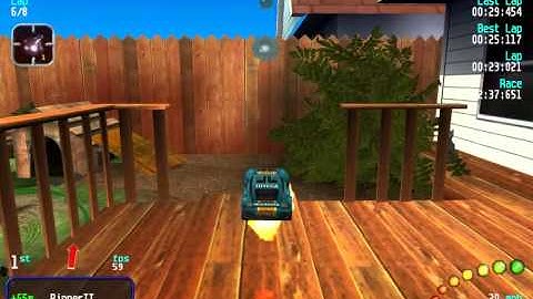 Re Volt Custom Track   Backyard RC  12 Cars 8 Laps with Pickups