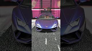 Freezing a Midnight Purple Huracán with Neon Light Trails 🏎️🌌🧊 #diy #synthwave