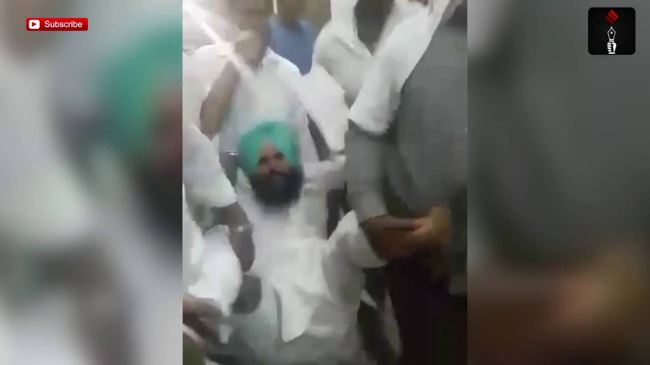 Simarjeet Singh Bains, Member Of Awaaz-e-Punjab Being Evicted From Vidhan  Sabha - YouTube