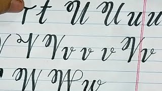 How To Draw T U V W Alphabets Small And Capital In Calligraphy
