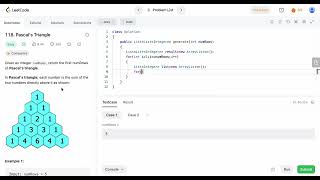(2) Pascal's Triangle | Leetcode 118 |  java | optimised | DSA | Pattern | Striver sheet
