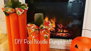 How to make DIY Pool Noodle Pumpkins!! 🎃