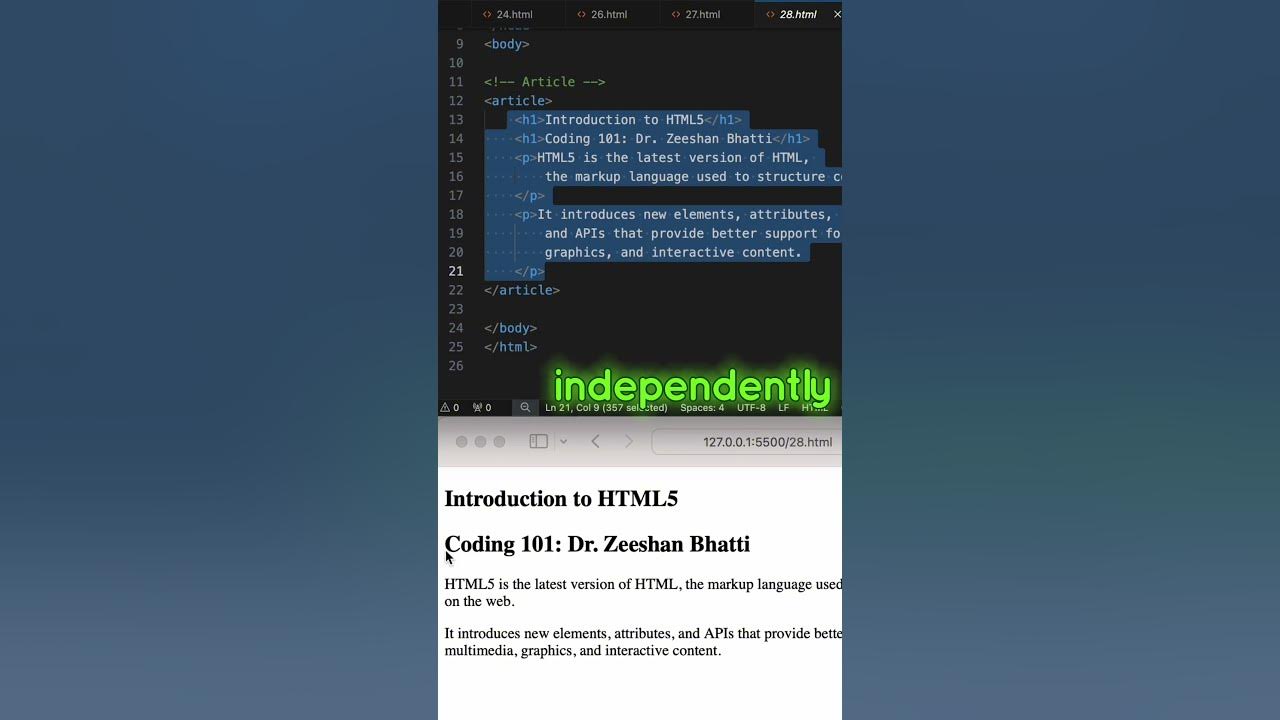 HTML Coding Q&A 28: purpose of the HTML5 