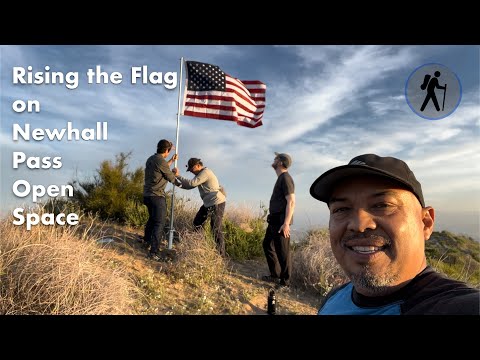 Raising The American Flag Newhall Pass Open Space Hiking 