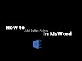 How to Add Bullet Points in Ms Word - Guide to Beginners