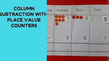 Column subtraction of 3 digit numbers using place value counters - with and without exchanging