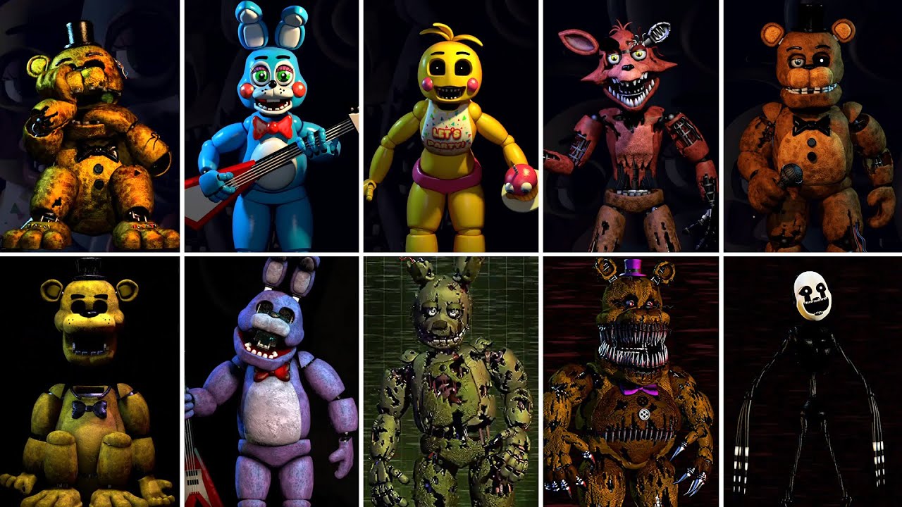 FNAF 1 Full HD Mod - All Animatronics / Extras (V1.2 Update), gameplay, Five  Nights at Freddy's 1 Full HD by Fryisen (V1.2)   Timestamps: 0:00 -  1987 0:06 - All Animatronics, By DarkTaurus