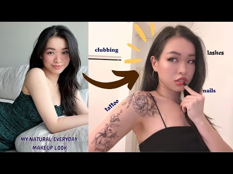 NATURAL CLEAN MAKEUP TO ASIAN BADDIE (ABG) TRANSFORMATION first time clubbing, lens & fake nails 🥺