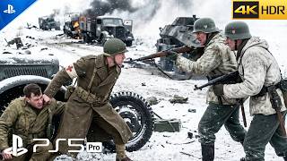 Call of Duty WWII (PS5) Enemy Soldiers Captured After Snowfield Battle | 4K 60FPS