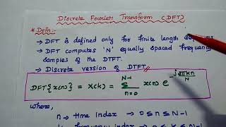 DSP - Discrete Fourier Transform pair in Tamil - DFT Pair -Digital Signal Processing - DTSP