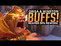 Overwatch: Orisa &amp; Winston Tank BUFFS! - Reaper Damage Rework!