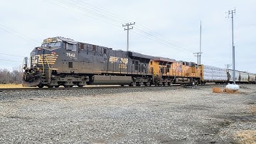 1st Generation K5HL – NS Freight 310 – ES44DC #7642 & UP ES44AC #5366 – Unionville Ohio Feb 2024