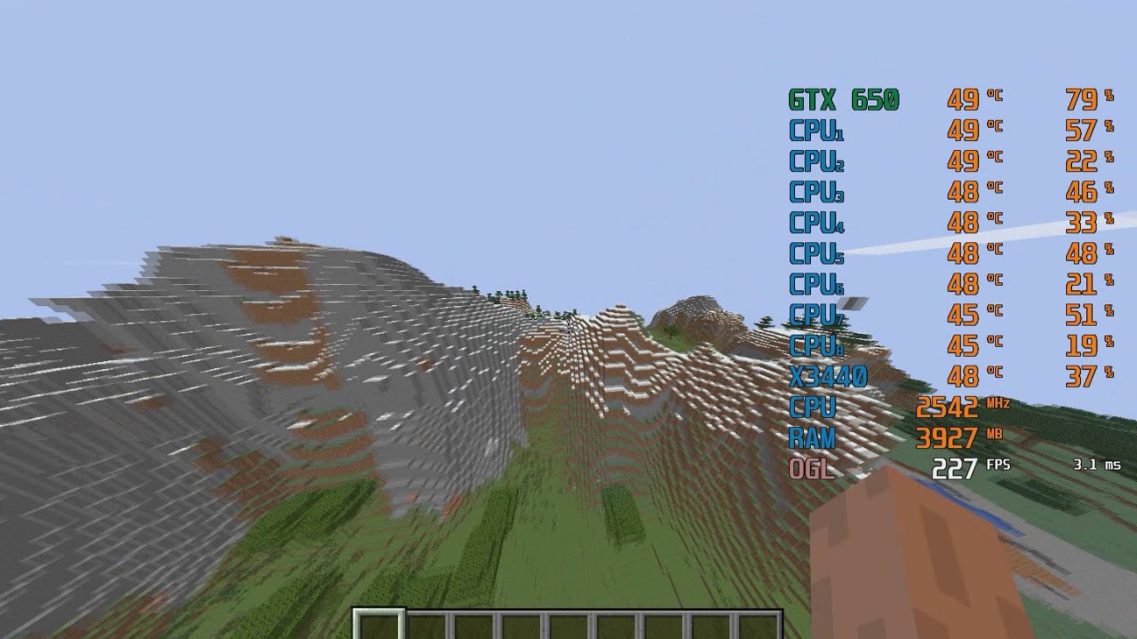 Minecraft test fps on Xeon X3440 and GTX 650 - YouTube