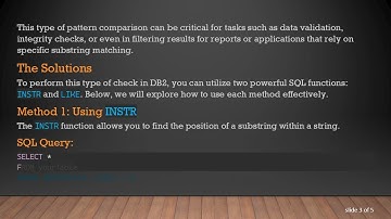 How to Effectively Perform Pattern Comparison Between Two Columns in DB2