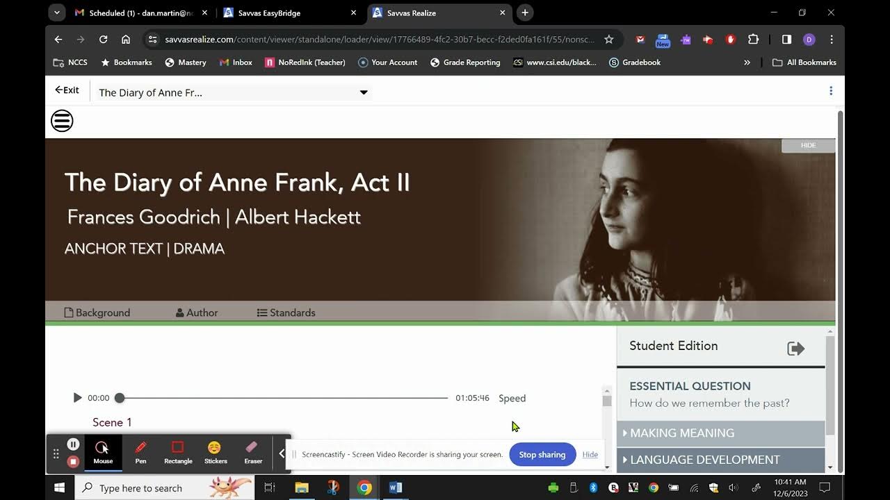 Pearson EasyBridge The Diary of Anne Frank, Act II YouTube
