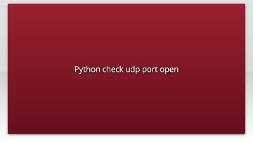 Python check udp port open