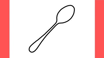 How to draw a spoon step by step