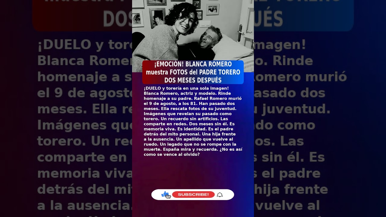💔Blanca Romero (50) REVELA FOTOS DE SU PADRE TORERO