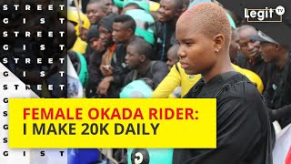 I make 20k daily from Okada business, female rider says | Legit TV screenshot 2