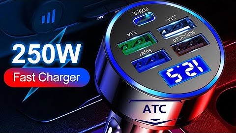 Cốc tẩu sạc nhanh cho ô tô 5 cổng sạc 250w  có đèn led cho xe hơi auto đẹp cho anh em