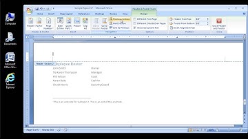 Microsoft Word 2007 Adding footers and headers to a document